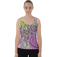 Abstract Intarsio Velvet Tank Top by kaleidomarblingart