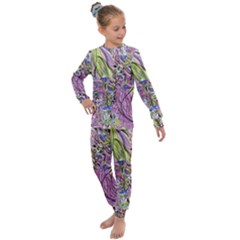 Abstract Intarsio Kids  Long Sleeve Set  by kaleidomarblingart