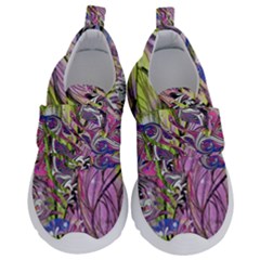 Abstract Intarsio Kids  Velcro No Lace Shoes by kaleidomarblingart