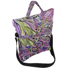 Abstract Intarsio Fold Over Handle Tote Bag by kaleidomarblingart