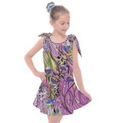 Abstract Intarsio Kids  Tie Up Tunic Dress by kaleidomarblingart