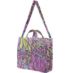 Abstract Intarsio Square Shoulder Tote Bag by kaleidomarblingart