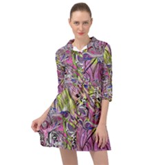 Abstract Intarsio Mini Skater Shirt Dress by kaleidomarblingart