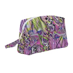 Abstract Intarsio Wristlet Pouch Bag (medium) by kaleidomarblingart