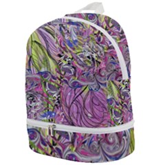 Abstract Intarsio Zip Bottom Backpack by kaleidomarblingart