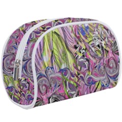 Abstract Intarsio Make Up Case (large) by kaleidomarblingart