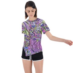 Abstract Intarsio Asymmetrical Short Sleeve Sports Tee by kaleidomarblingart