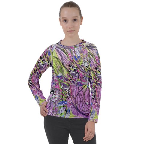 Abstract Intarsio Women s Long Sleeve Raglan Tee by kaleidomarblingart