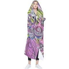 Abstract Intarsio Wearable Blanket by kaleidomarblingart