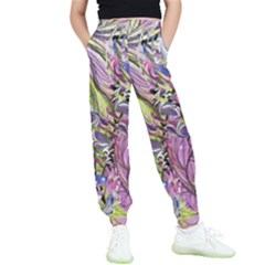 Abstract Intarsio Kids  Elastic Waist Pants by kaleidomarblingart