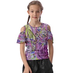 Abstract Intarsio Kids  Butterfly Cutout Tee by kaleidomarblingart