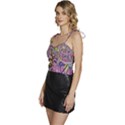 Abstract intarsio Flowy Camisole Tie Up Top View2