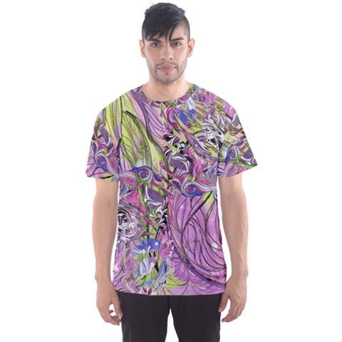 Abstract Intarsio Men s Sport Mesh Tee by kaleidomarblingart