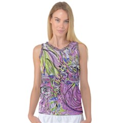 Abstract Intarsio Women s Basketball Tank Top by kaleidomarblingart