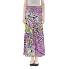 Abstract Intarsio Full Length Maxi Skirt by kaleidomarblingart