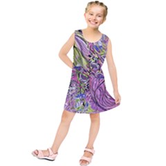 Abstract Intarsio Kids  Tunic Dress by kaleidomarblingart