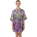 Abstract intarsio Half Sleeve Satin Kimono  View1