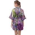 Abstract intarsio Half Sleeve Satin Kimono  View2