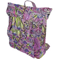 Abstract Intarsio Buckle Up Backpack by kaleidomarblingart