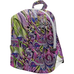 Abstract Intarsio Zip Up Backpack by kaleidomarblingart