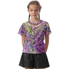 Abstract Intarsio Kids  Front Cut Tee by kaleidomarblingart