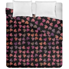 Mixed Colors Flowers Motif Pattern Duvet Cover Double Side (california King Size)