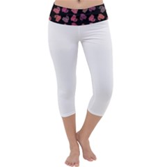 Mixed Colors Flowers Motif Pattern Capri Yoga Leggings