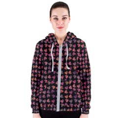 Mixed Colors Flowers Motif Pattern Women s Zipper Hoodie by dflcprintsclothing