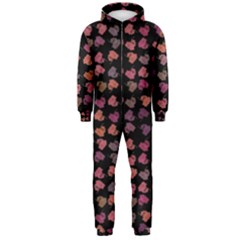 Mixed Colors Flowers Motif Pattern Hooded Jumpsuit (men)