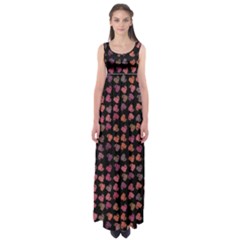 Mixed Colors Flowers Motif Pattern Empire Waist Maxi Dress