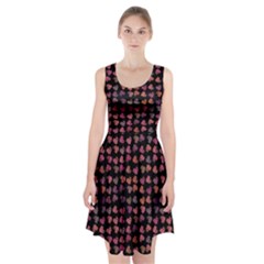 Mixed Colors Flowers Motif Pattern Racerback Midi Dress