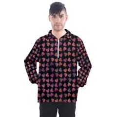 Mixed Colors Flowers Motif Pattern Men s Half Zip Pullover by dflcprintsclothing