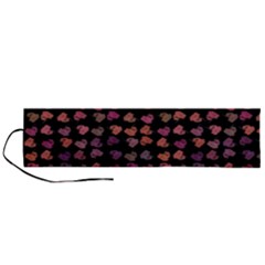 Mixed Colors Flowers Motif Pattern Roll Up Canvas Pencil Holder (l) by dflcprintsclothing