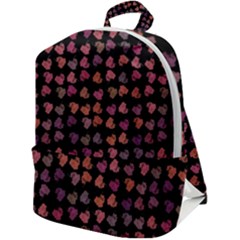 Mixed Colors Flowers Motif Pattern Zip Up Backpack by dflcprintsclothing