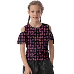 Mixed Colors Flowers Motif Pattern Kids  Butterfly Cutout Tee by dflcprintsclothing