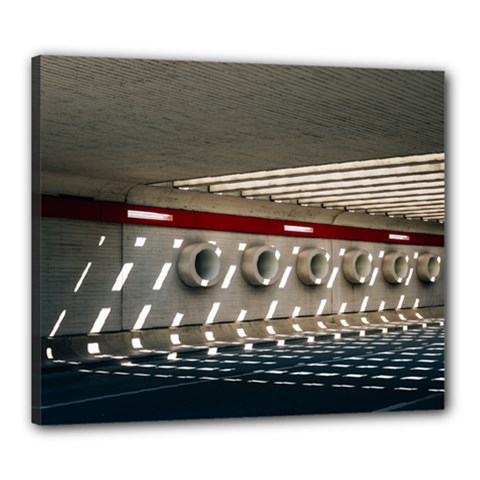 Patterned Tunnels On The Concrete Wall Canvas 24  X 20  (stretched) by artworkshop