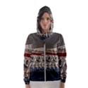 Patterned tunnels on the concrete wall Women s Hooded Windbreaker View1