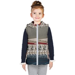 Patterned Tunnels On The Concrete Wall Kids  Hooded Puffer Vest by artworkshop