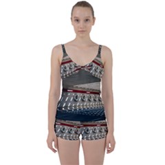 Patterned Tunnels On The Concrete Wall Tie Front Two Piece Tankini by artworkshop