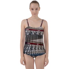 Patterned Tunnels On The Concrete Wall Twist Front Tankini Set