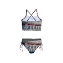 Patterned tunnels on the concrete wall Girls  Tankini Swimsuit View2