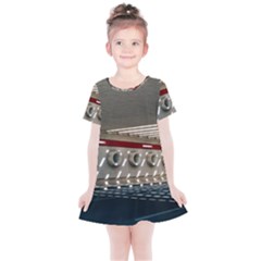 Patterned Tunnels On The Concrete Wall Kids  Simple Cotton Dress by artworkshop