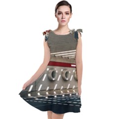 Patterned Tunnels On The Concrete Wall Tie Up Tunic Dress by artworkshop