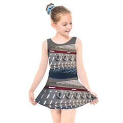 Patterned Tunnels On The Concrete Wall Kids  Skater Dress Swimsuit by artworkshop