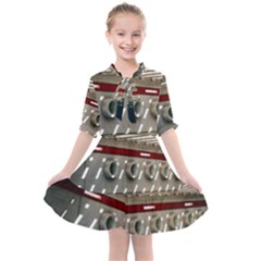 Patterned Tunnels On The Concrete Wall Kids  All Frills Chiffon Dress by artworkshop