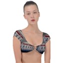 Patterned tunnels on the concrete wall Cap Sleeve Ring Bikini Top View1