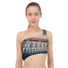 Patterned Tunnels On The Concrete Wall Spliced Up Bikini Top  by artworkshop