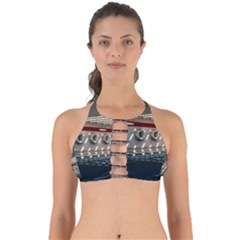 Patterned Tunnels On The Concrete Wall Perfectly Cut Out Bikini Top by artworkshop