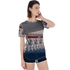 Patterned Tunnels On The Concrete Wall Perpetual Short Sleeve T-shirt by artworkshop