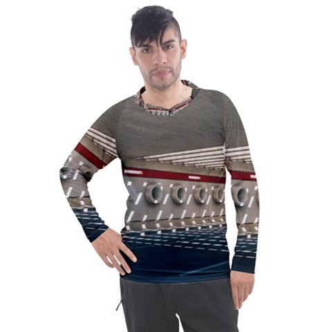 Patterned Tunnels On The Concrete Wall Men s Pique Long Sleeve Tee by artworkshop